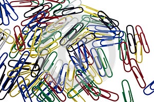 Multi colored paperclips