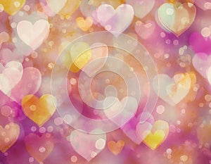 Multi colored pastel heart background wallpaper Valentines Day concept
