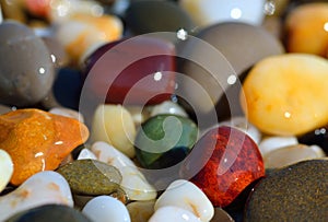 Multi-colored pebbles