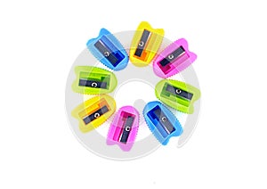 Multi-colored pencil sharpeners