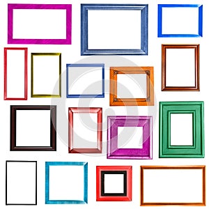 Multi-colored picture frames collection