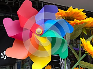 Multi colored pinwheel or rainbow wheel