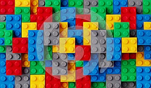 Multi-colored plastic blocks background