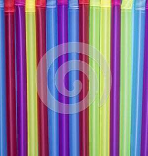 Multi-colored plastic cocktail straws