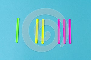 Multi-colored plastic counting sticks for learning counting