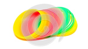 Multi-colored rainbow spring on a white background