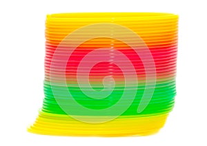 Multi-colored rainbow spring on a white background