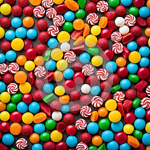 Multi-colored small round candy