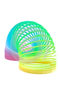 Multi-Colored Spring Toy Isolated on White