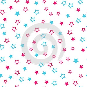 Stars seamless pattern. Design for fabric, wrapping paper, background, wallpaper. Vector.
