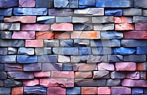 Multi-colored stone stacked on the wall as a beautiful background.