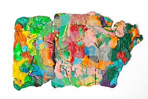 Multi-colored surface of a modeling clay