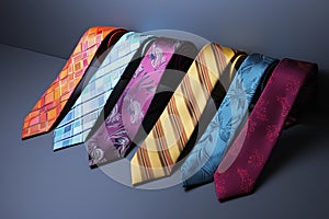 Multi-colored ties. Generative AI