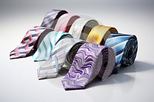 Multi-colored ties. Generative AI