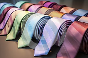Multi-colored ties. Generative AI