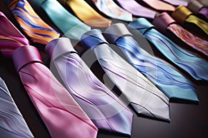 Multi-colored ties. Generative AI