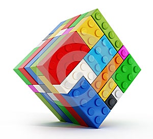 Multi colored toy blocks cube