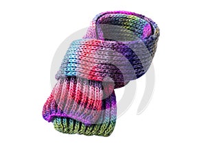 Multi-colored winter scarf.