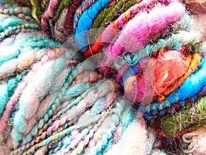 Multi-colored wool art yarn -- Barbados