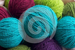 Multi-colored wool threads