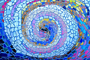 Multi colorful stone mosaic tiles on the wall as background or texture,mosaic background