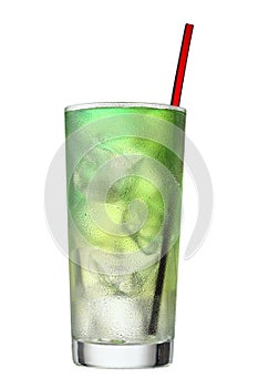 Multi coloured beverage. Cocktail and steerer