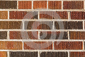 Multi coloured brick wall background