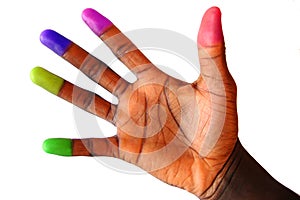 Multi coloured (cultured) finger tips