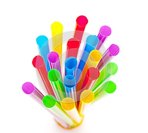 Multi-coloured drinking straws