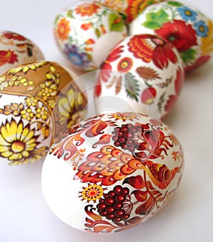 Multi-coloured easter eggs