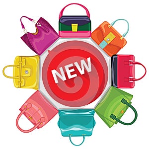 Multi-coloured fashion women's handbag.Big sale