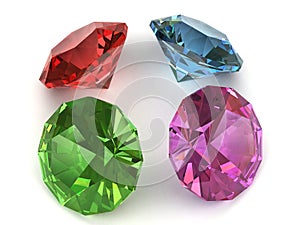 Multi-coloured gemstones