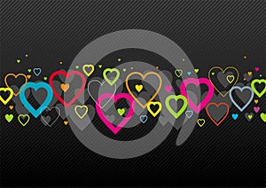 Multi-coloured hearts