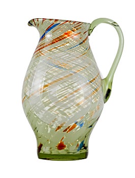 Multi-coloured jug from glass.