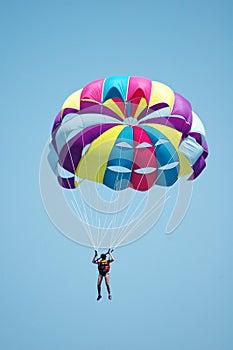 Multi coloured parachute