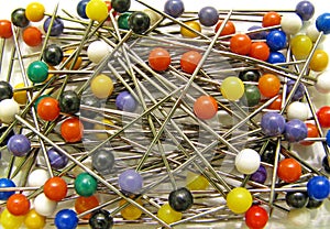 Multi coloured pins for craft and hobbies