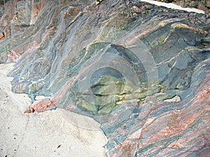 Multi coloured rocks of the Island Iona, Scotland, UK.