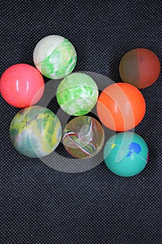 Multi coloured rubber bouncy balls