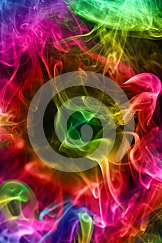 Multi-coloured smoke. Background. photo