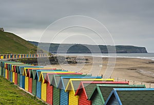 Beach huts in Whitby , UK