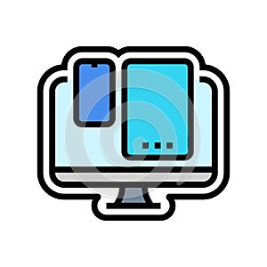 multi device compatibility color icon vector illustration