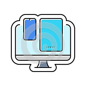 multi device compatibility color icon vector illustration