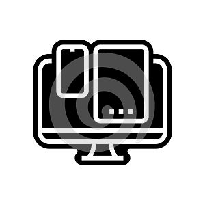 multi device compatibility glyph icon vector illustration