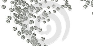 Multi-dimensional cube connection Abstract technology background Geometric objects Network of hexagonal shapes connecting 3D