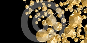 Multi-dimensional cube connection Abstract technology background Geometric objects Network of hexagonal shapes connecting 3D