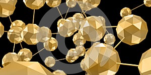 Multi-dimensional cube connection Abstract technology background Geometric objects Network of hexagonal shapes connecting 3D