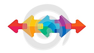 Multi-Directional Interconnected Arrow System, vector design Generative AI