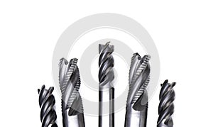 multi endmill cutting tools. four fluted. spiral right hand. material Carbide. For metalwork. coating Titanium nitride. photo