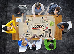 Multi-Ethnc Group of People in a Meeting and Success Concepts