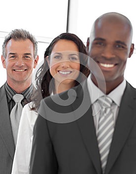 Multi-ethnic Business group looking at camera